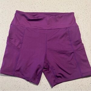 Women's Medium(6) Biker/Running Shorts with Pockets in Purple By Shein NWOT